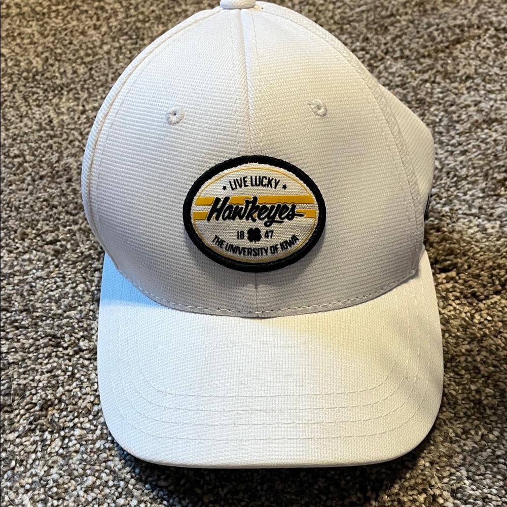White Iowa Hawkeyes Baseball Cap